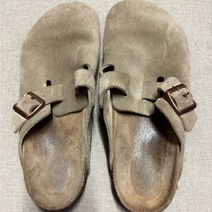 Birkenstock Tan Suede Sandals with Buckle